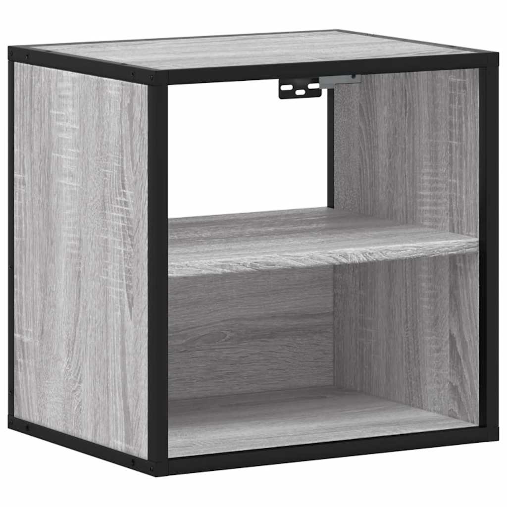 Comodini a Muro 2 pz Grigio Sonoma 40x31x39,5 cm