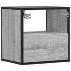 Comodini a Muro 2 pz Grigio Sonoma 40x31x39,5 cm