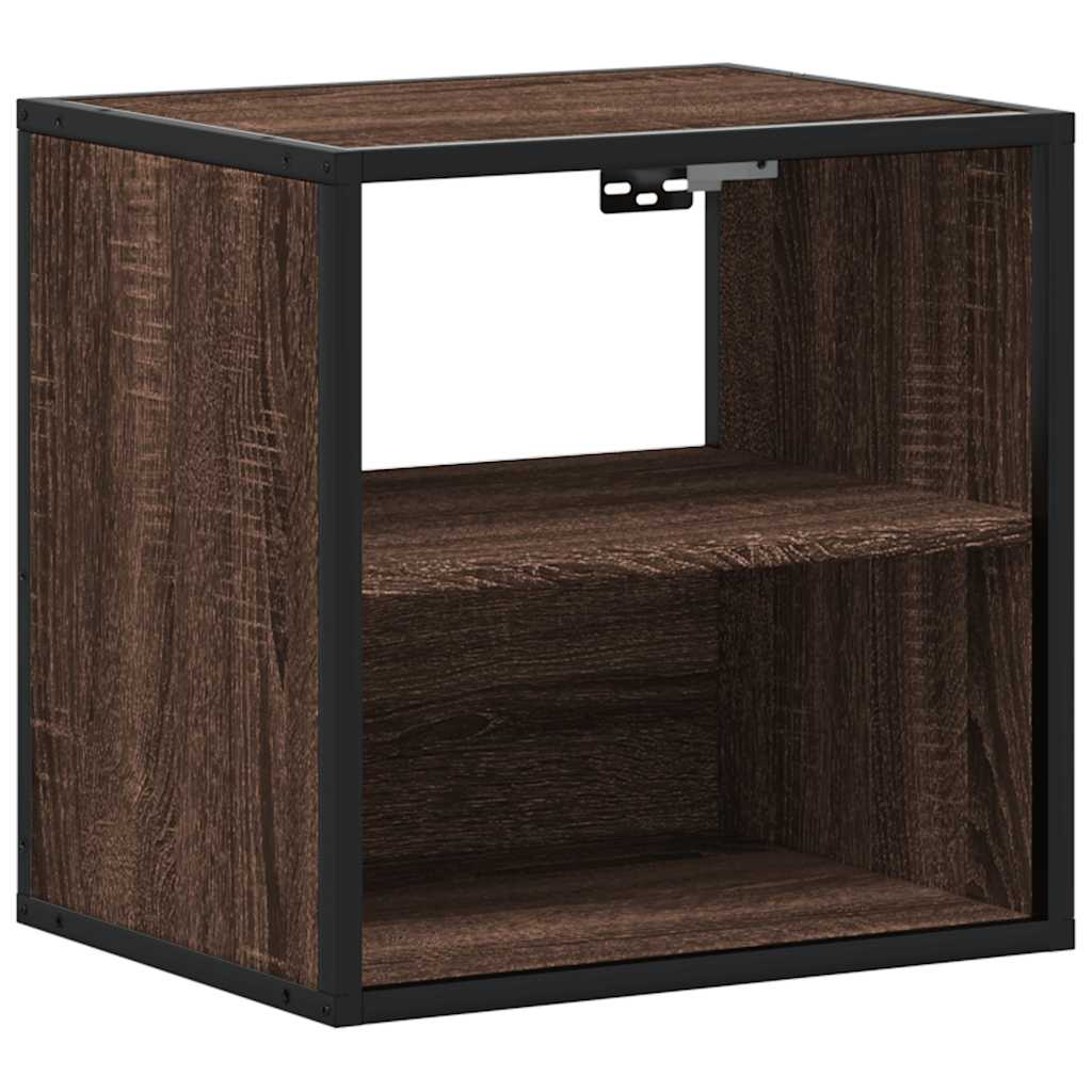 Comodino a Muro Rovere Marrone 40x31x39,5 cm