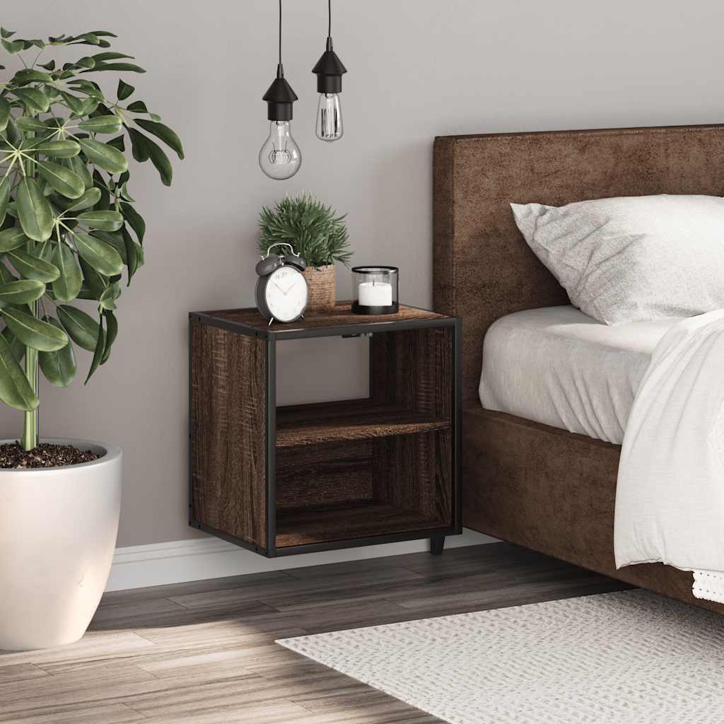 Comodino a Muro Rovere Marrone 40x31x39,5 cm