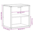Comodino a Muro Rovere Marrone 40x31x39,5 cm