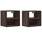 Comodini a Muro 2 pz Rovere Marrone 40x31x39,5 cm