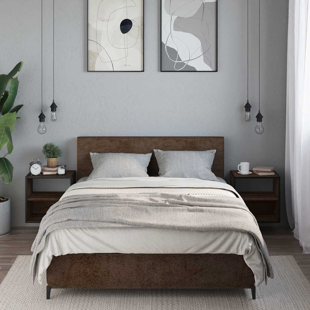 Comodini a Muro 2 pz Rovere Marrone 40x31x39,5 cm