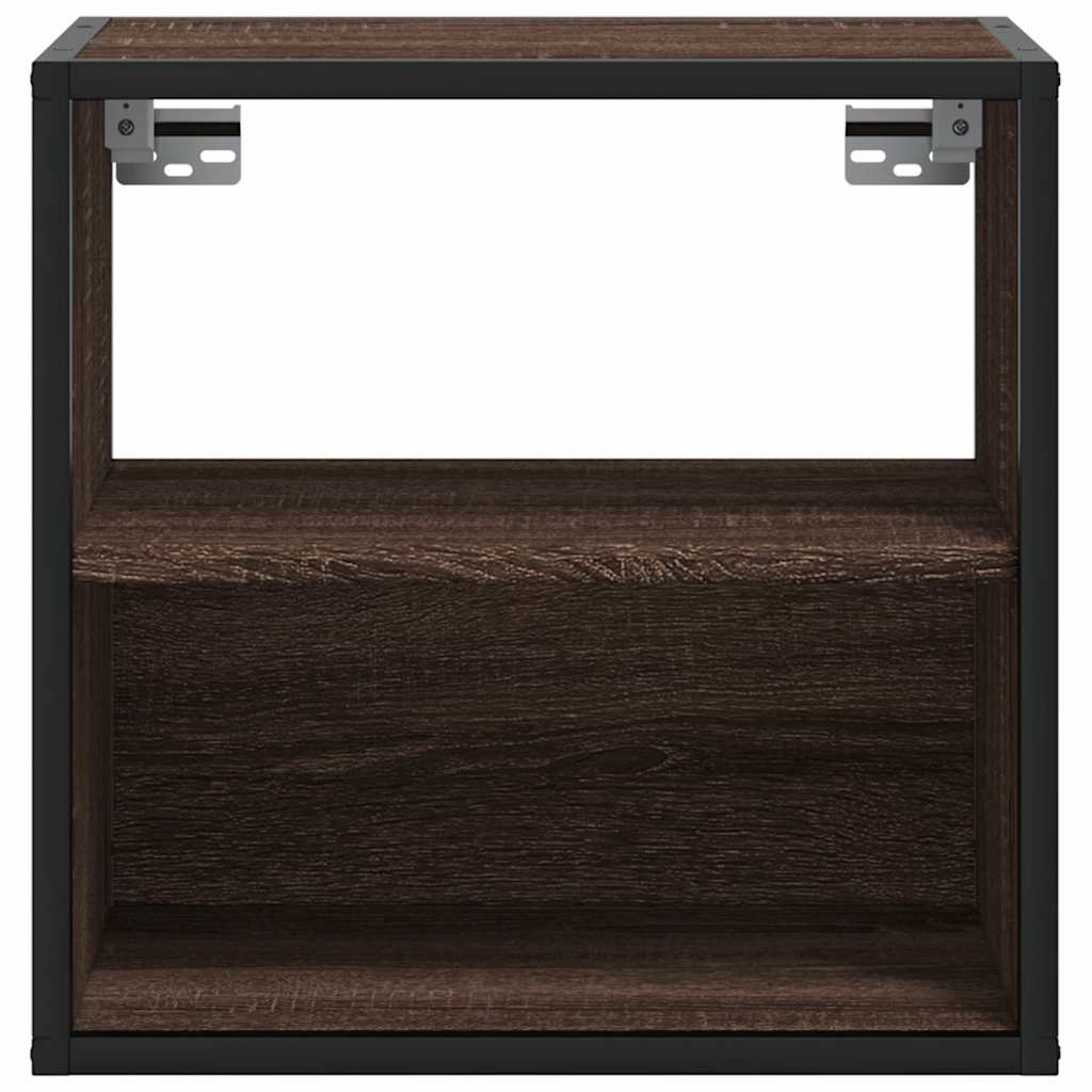 Comodini a Muro 2 pz Rovere Marrone 40x31x39,5 cm