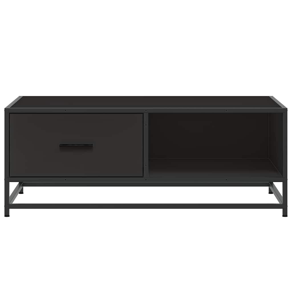 Tavolino Salotto Nero 90x57x35 cm in Truciolato e Metallo