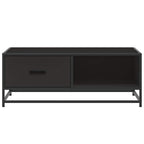 Tavolino Salotto Nero 90x57x35 cm in Truciolato e Metallo