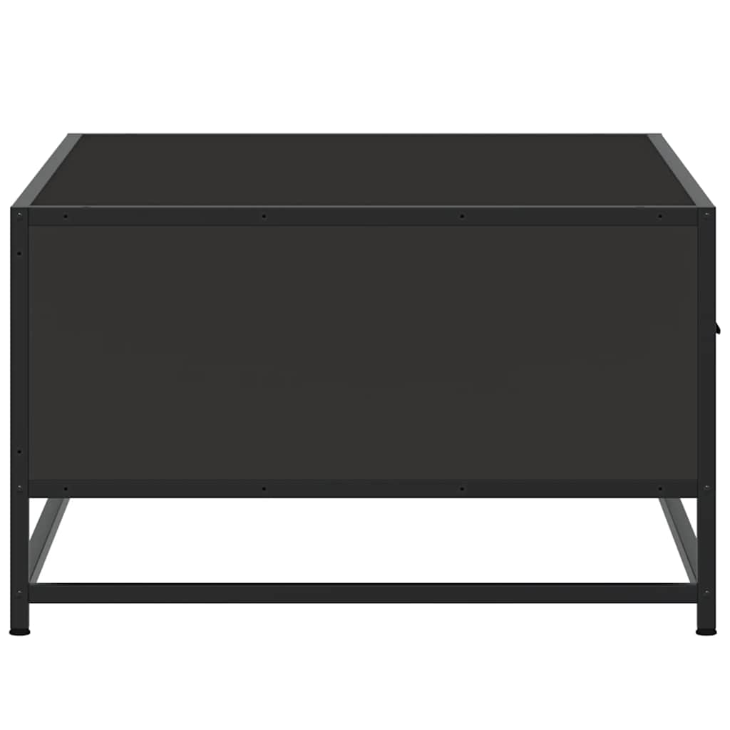 Tavolino Salotto Nero 90x57x35 cm in Truciolato e Metallo