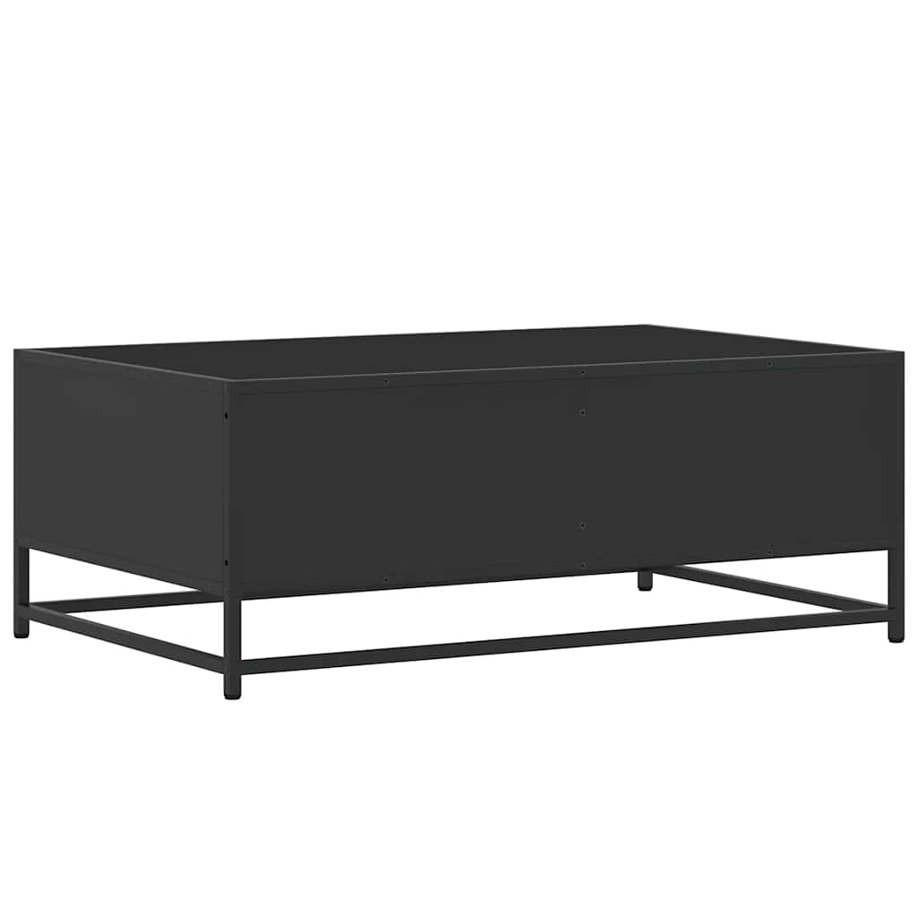 Tavolino Salotto Nero 90x57x35 cm in Truciolato e Metallo