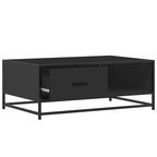 Tavolino Salotto Nero 90x57x35 cm in Truciolato e Metallo