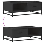 Tavolino Salotto Nero 90x57x35 cm in Truciolato e Metallo