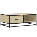 Tavolino Rovere Sonoma 90x57x35 cm Legno Multistrato e Metallo