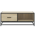 Tavolino Rovere Sonoma 90x57x35 cm Legno Multistrato e Metallo