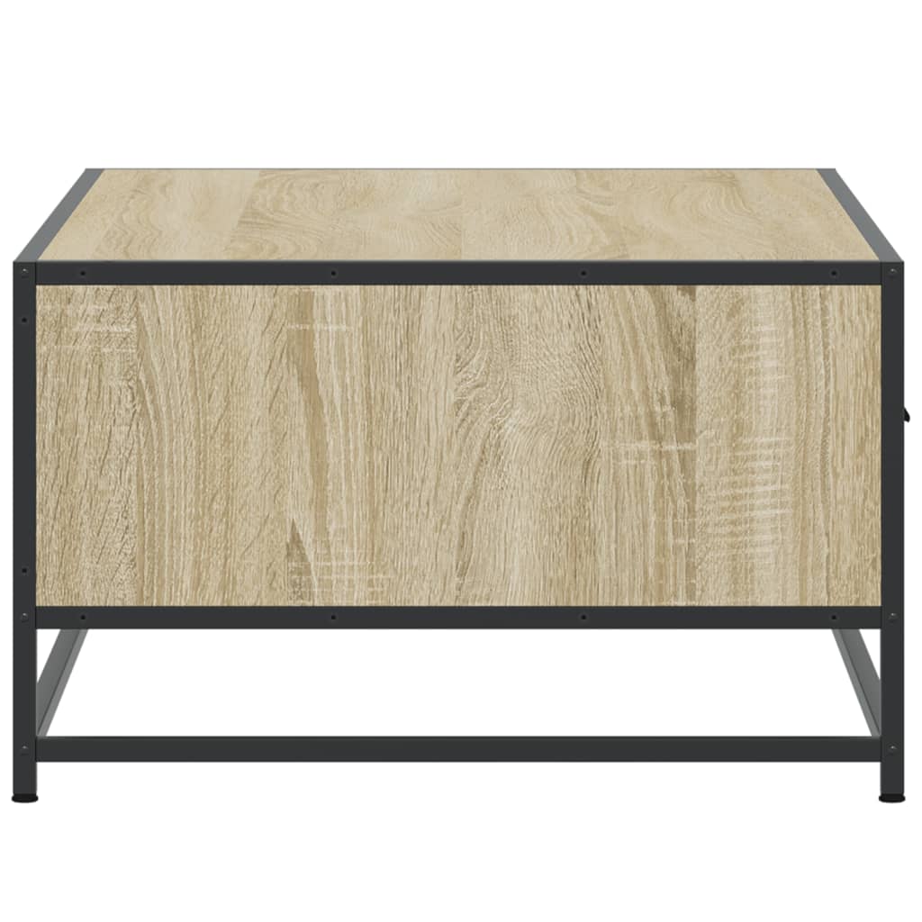 Tavolino Rovere Sonoma 90x57x35 cm Legno Multistrato e Metallo
