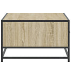 Tavolino Rovere Sonoma 90x57x35 cm Legno Multistrato e Metallo