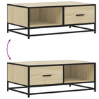 Tavolino Rovere Sonoma 90x57x35 cm Legno Multistrato e Metallo