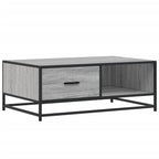 Tavolino Grigio Sonoma 90x57x35 cm Legno Multistrato e Metallo