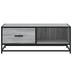 Tavolino Grigio Sonoma 90x57x35 cm Legno Multistrato e Metallo