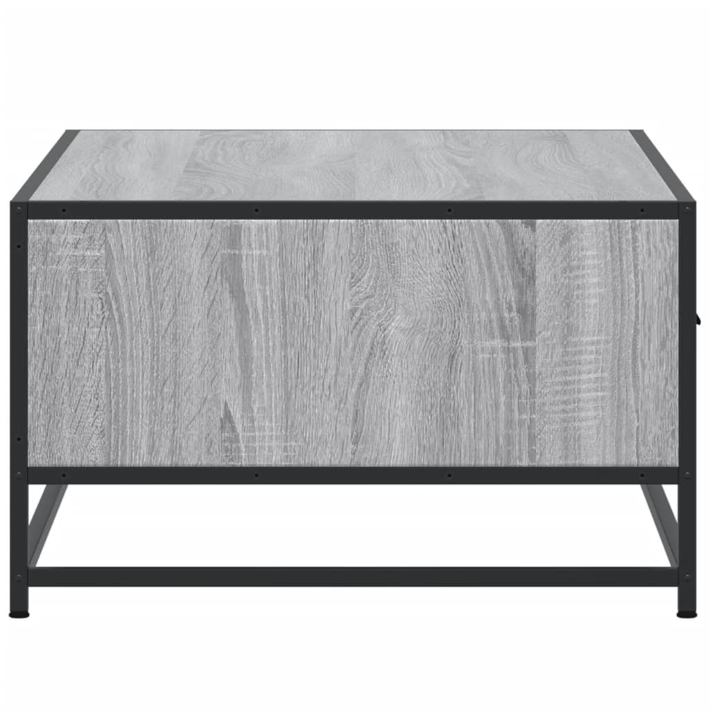 Tavolino Grigio Sonoma 90x57x35 cm Legno Multistrato e Metallo