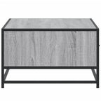 Tavolino Grigio Sonoma 90x57x35 cm Legno Multistrato e Metallo