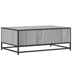 Tavolino Grigio Sonoma 90x57x35 cm Legno Multistrato e Metallo