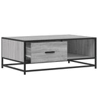 Tavolino Grigio Sonoma 90x57x35 cm Legno Multistrato e Metallo