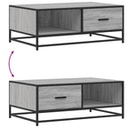 Tavolino Grigio Sonoma 90x57x35 cm Legno Multistrato e Metallo