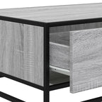 Tavolino Grigio Sonoma 90x57x35 cm Legno Multistrato e Metallo