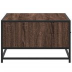 Tavolino Rovere Marrone 90x57x35 cm Legno Multistrato e Metallo