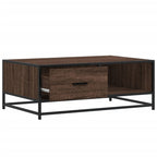 Tavolino Rovere Marrone 90x57x35 cm Legno Multistrato e Metallo