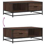 Tavolino Rovere Marrone 90x57x35 cm Legno Multistrato e Metallo