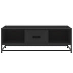 Tavolino Salotto Nero 100x57x35 cm in Truciolato e Metallo