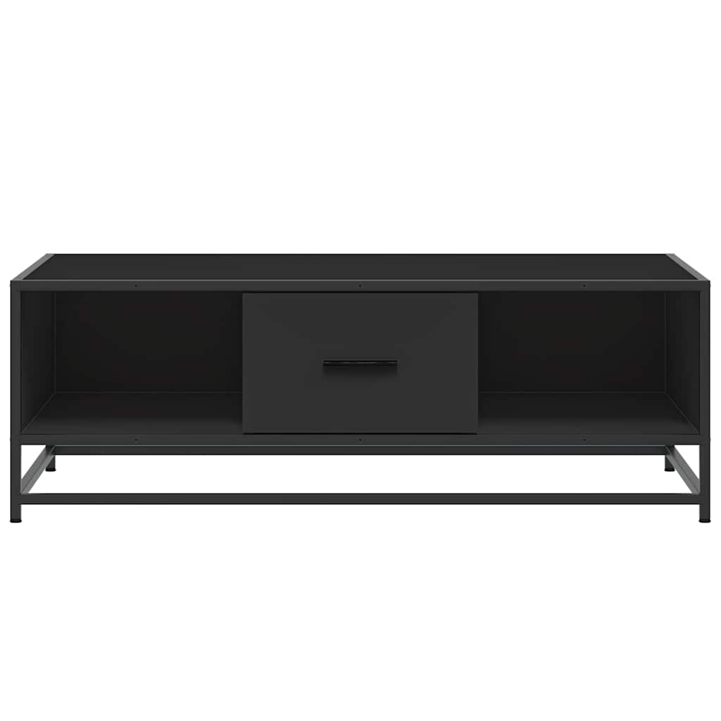 Tavolino Salotto Nero 100x57x35 cm in Truciolato e Metallo