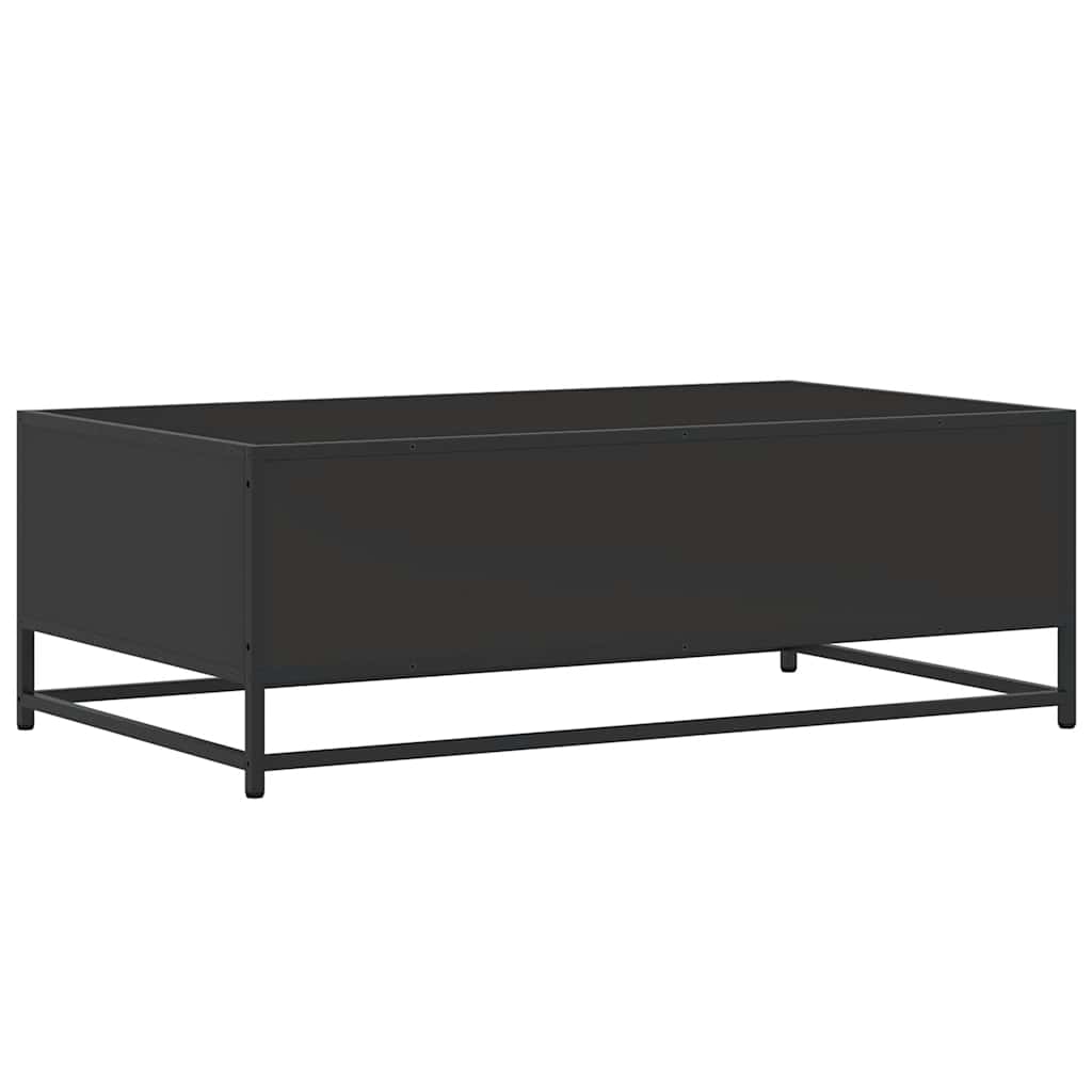 Tavolino Salotto Nero 100x57x35 cm in Truciolato e Metallo