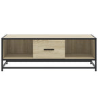 Tavolino Rovere Sonoma 100x57x35 cm Legno Multistrato Metallo