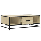 Tavolino Rovere Sonoma 100x57x35 cm Legno Multistrato Metallo
