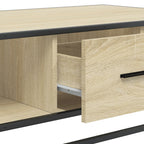 Tavolino Rovere Sonoma 100x57x35 cm Legno Multistrato Metallo