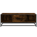 Tavolino Rovere Fumo 100x57x35cm in Legno Multistrato e Metallo