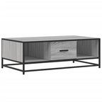 Tavolino Grigio Sonoma 100x57x35 cm Legno Multistrato e Metallo