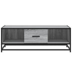 Tavolino Grigio Sonoma 100x57x35 cm Legno Multistrato e Metallo