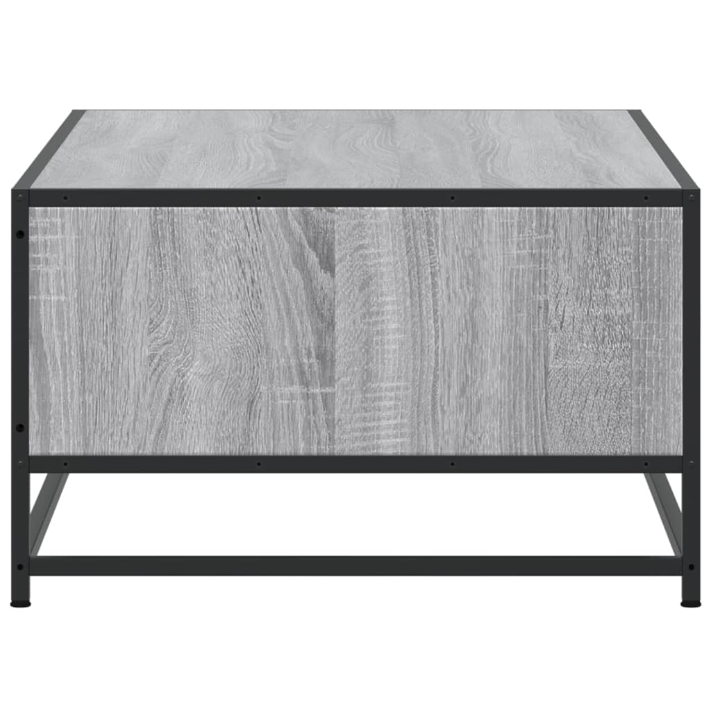 Tavolino Grigio Sonoma 100x57x35 cm Legno Multistrato e Metallo