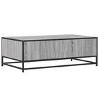 Tavolino Grigio Sonoma 100x57x35 cm Legno Multistrato e Metallo