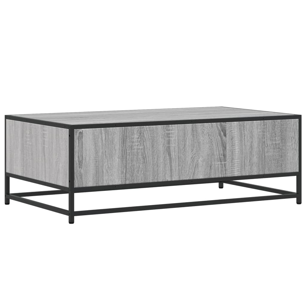 Tavolino Grigio Sonoma 100x57x35 cm Legno Multistrato e Metallo