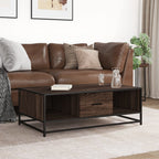Tavolino Rovere Marrone 100x57x35 cm Legno Multistrato Metallo