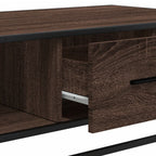 Tavolino Rovere Marrone 100x57x35 cm Legno Multistrato Metallo