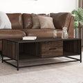Tavolino Rovere Marrone 100x57x35 cm Legno Multistrato Metallo