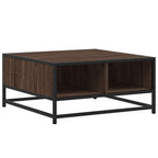 Tavolino Rovere Marrone 60,5x60,5x30 cm in Truciolato e Metallo