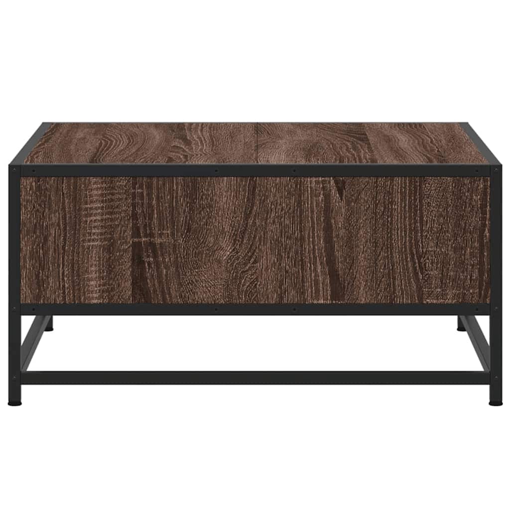Tavolino Rovere Marrone 60,5x60,5x30 cm in Truciolato e Metallo