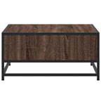 Tavolino Rovere Marrone 60,5x60,5x30 cm in Truciolato e Metallo