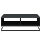 Tavolino da Salotto Nero 80x80x30 cm in Truciolato e Metallo