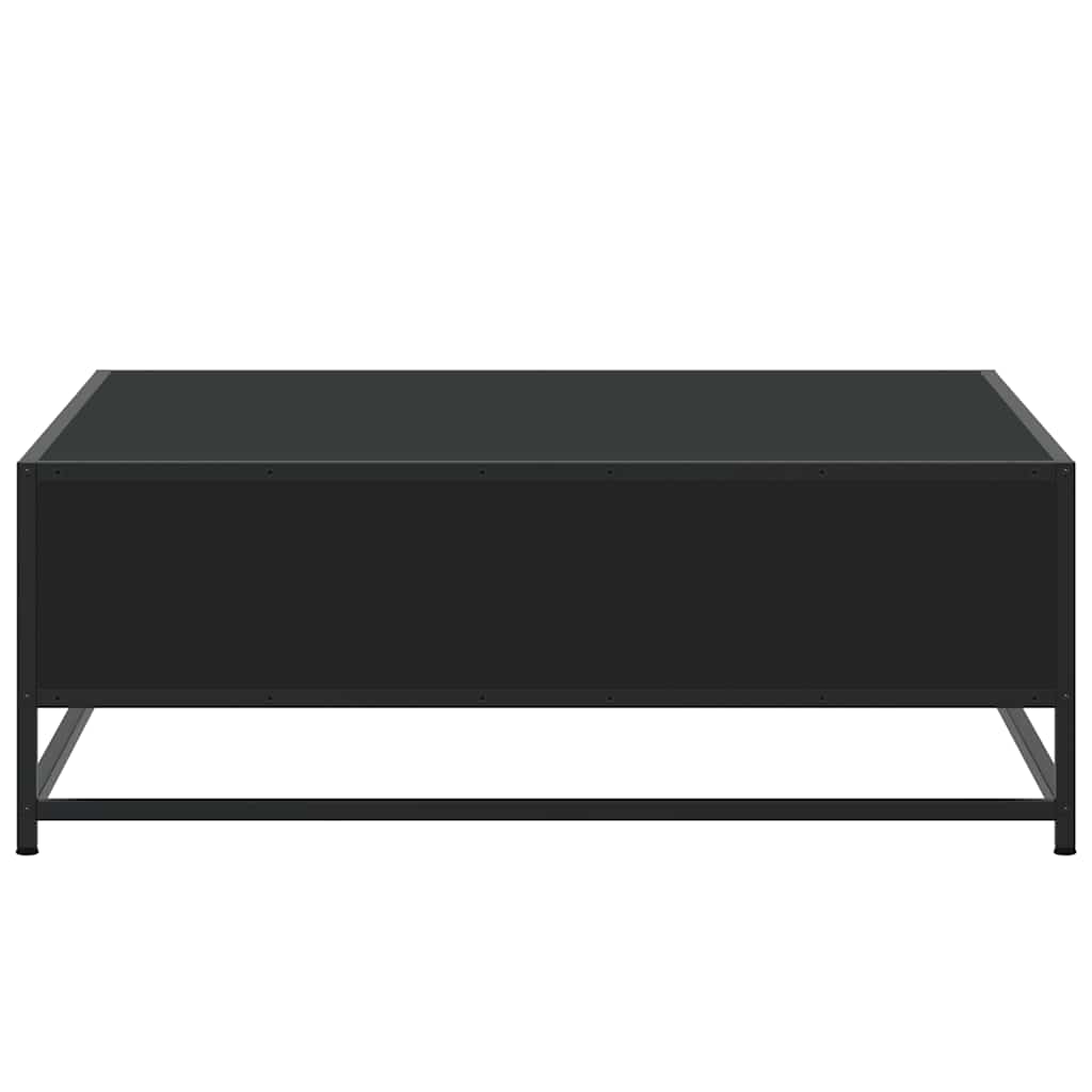 Tavolino da Salotto Nero 80x80x30 cm in Truciolato e Metallo